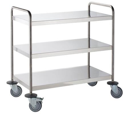 Stainless Steel Catering Trolley 3 Trays Large